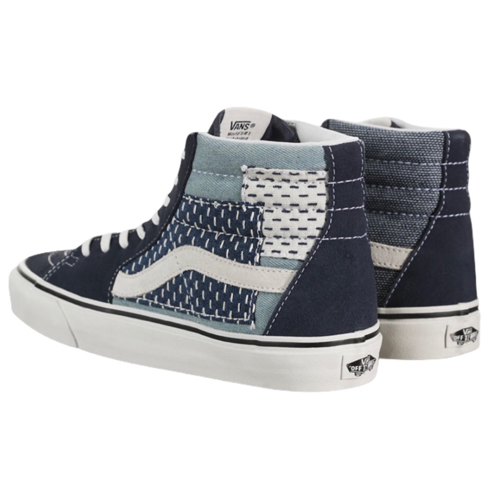 NWT Vans SK8-HI 6 Blue Patchwork Lace-Up Sneakers - Picture 4 of 7